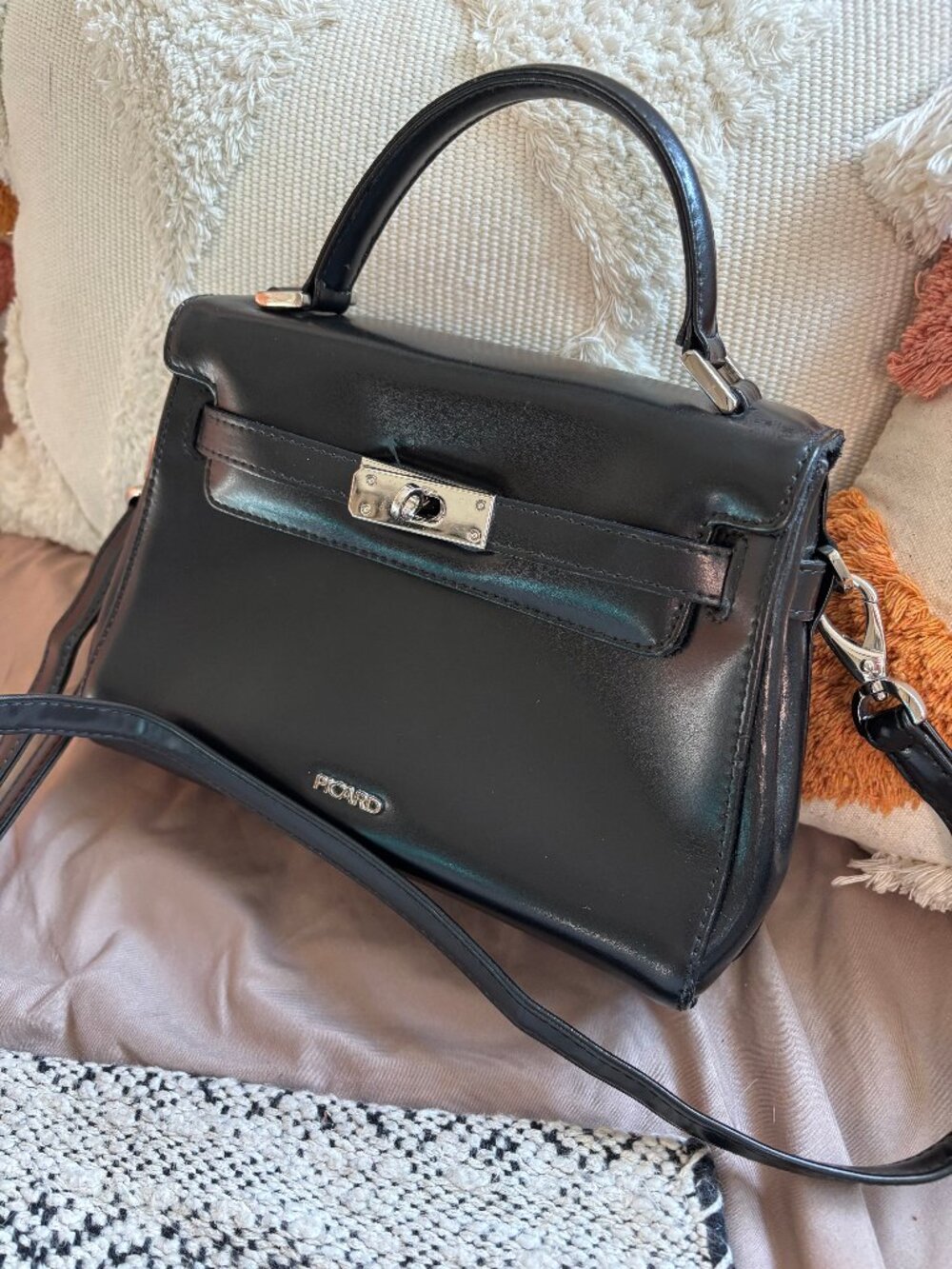 Picard leather satchel with cross body strap